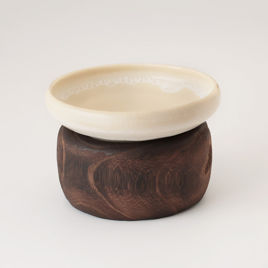 桐鉢:ダークブラウン うつわ:白鳳