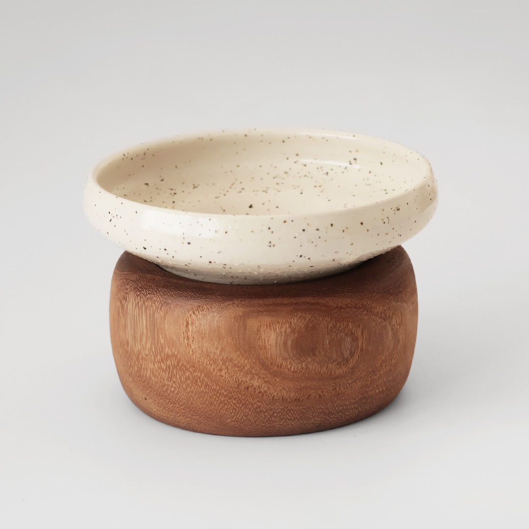 桐鉢:ライトブラウン うつわ:うずら