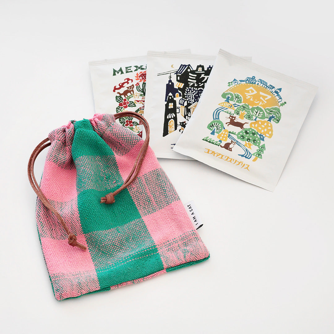 オリジナル巾着とドリップコーヒーがセットに!